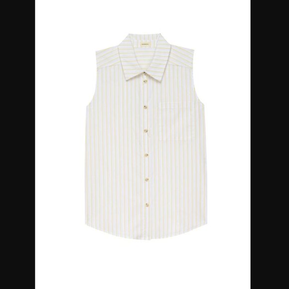 DONNI. Tops - DONNI. The Pop Sleeveless Shirt in Corn Stripe | Size S
